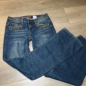 Mudd Y2K Jeans Flared Bedazzled Youth Junior Women’s Size 3